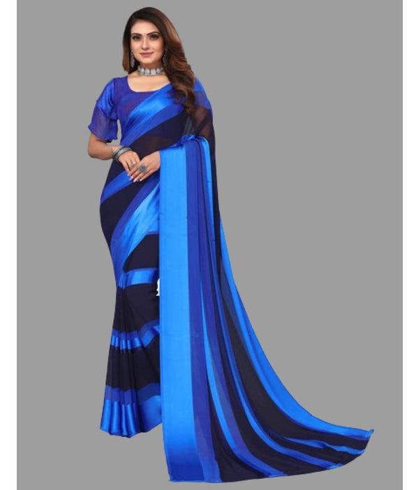 Satin Patta Georgette Printed Saree